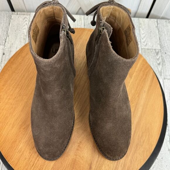 Ugg Corinne Suede Heeled Ankle Boot Taupe Brown Womens Size 7 1095793 - Picture 5 of 13